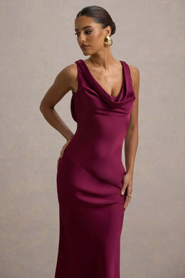 Vestido Comprido de Cetim com Costas Descobertas
