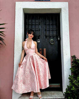 Vestido Comprido com Laço e Corpete