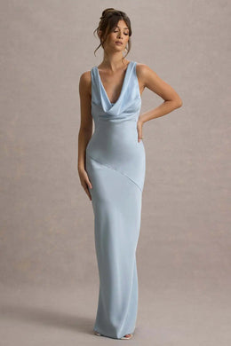 Vestido Comprido de Cetim com Costas Descobertas