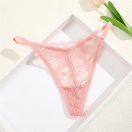 Tanga Floral Transparente de Cintura Baixa
