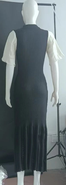 Vestido Midi de Malha com Botões