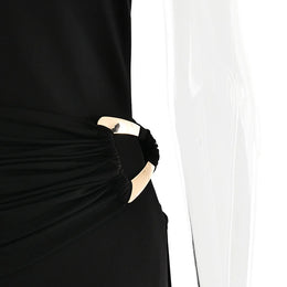 Vestido Comprido de Um Ombro com Costas Descobertas