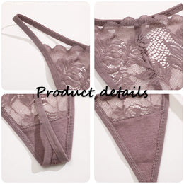 Tanga Floral Transparente de Cintura Baixa