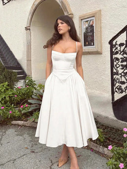 Vestido Midi Floral com Corpete — Rosa