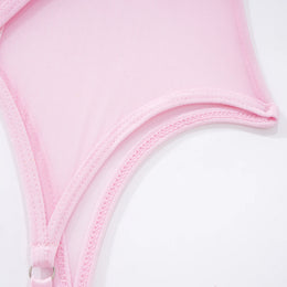Conjunto de Lingerie em Tule com Body e Ligas — 3 Peças