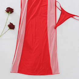 Vestido Comprido com Decote Halter e Costas Descobertas — Vermelho