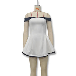 Vestido Curto Rosa de Ombros Descobertos