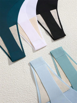 Kit de 5 Tangas em V de Seda Gelo Lisa