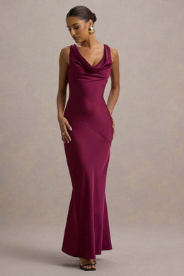 Vestido Comprido de Cetim com Costas Descobertas