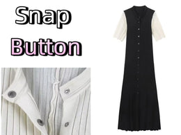 Vestido Midi de Malha com Botões
