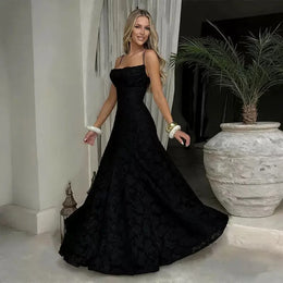 Vestido Comprido de Chiffon com Costas Descobertas