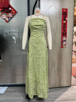 Vestido Comprido de Chiffon com Costas Descobertas