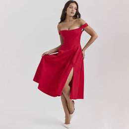 Vestido Midi Floral com Corpete e Bolsos