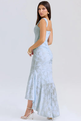 Vestido Comprido sem Alças com Corpete Jacquard