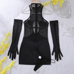 Conjunto de Lingerie com Decote em V — 3 Peças