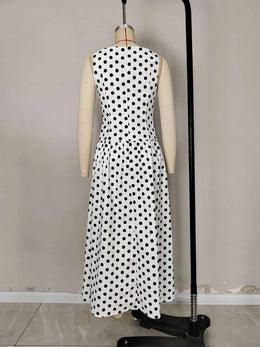Vestido Comprido de Bolas sem Mangas