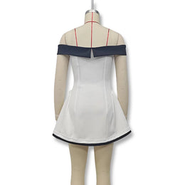 Vestido Curto Rosa de Ombros Descobertos