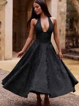 Vestido Comprido com Laço e Corpete