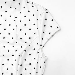 Vestido Comprido Vintage de Bolas sem Mangas
