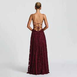 Vestido Comprido de Chiffon com Costas Descobertas