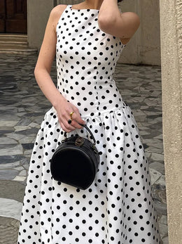 Vestido Comprido de Bolas sem Mangas