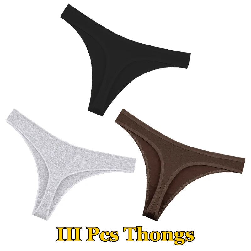 Kit 3 Tangas de Algodão FINETOO