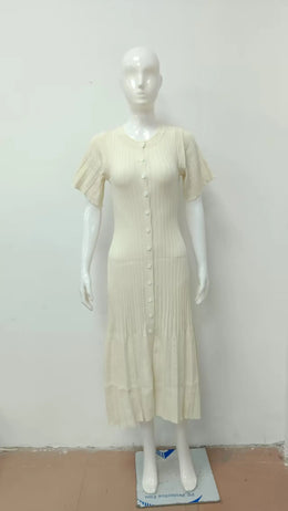 Vestido Midi de Malha com Botões