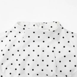 Vestido Comprido Vintage de Bolas sem Mangas