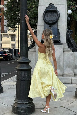 Vestido Comprido com Laço e Corpete
