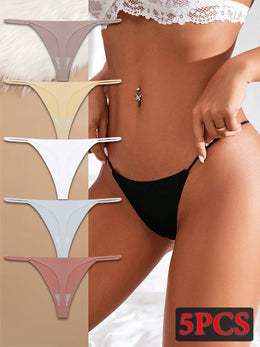 Kit 5 Cuecas Sem Costura de Seda de Gelo