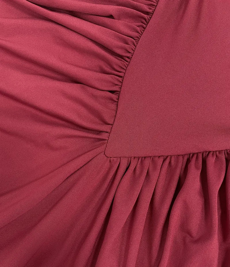 Vestido Comprido de Malha com Gola Alta e Costas Descobertas