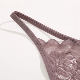 Tanga Floral Transparente de Cintura Baixa