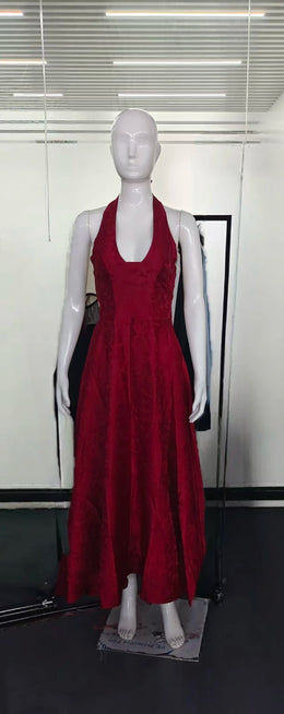 Vestido Comprido com Laço e Corpete
