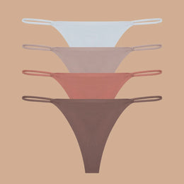 Tangas Sem Costuras com Efeito Seda — Pack de 4 — Modelo B