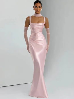 Vestido Comprido sem Alças com Corpete