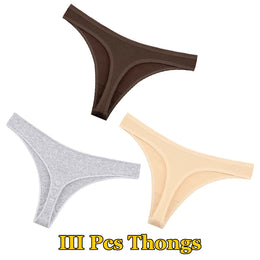 Kit 3 Tangas de Algodão FINETOO