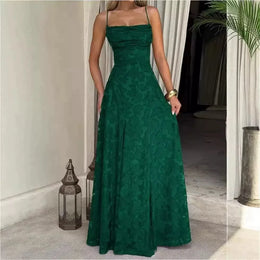 Vestido Comprido de Chiffon com Costas Descobertas