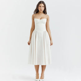 Vestido Midi Floral com Corpete — Rosa