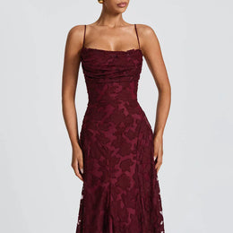 Vestido Comprido de Chiffon com Costas Descobertas