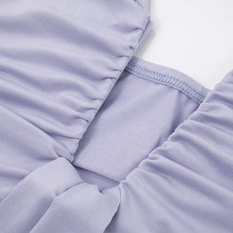 Vestido Comprido com Decote Halter e Costas Descobertas — Bordô