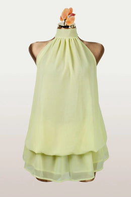 Vestido Curto de Chiffon com Decote Halter