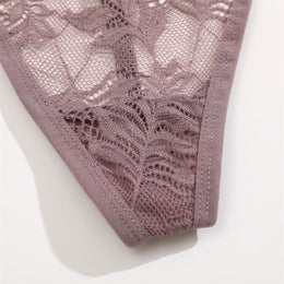 Tanga Floral Transparente de Cintura Baixa